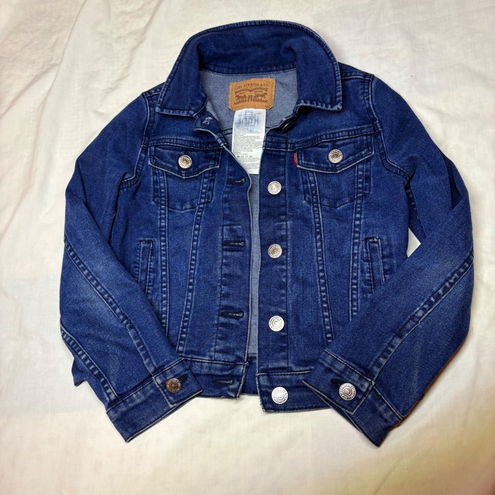 Levi's Kids Medium Wash Denim Trucker Jacket Blue Size S 8-10 Years 4388-F62